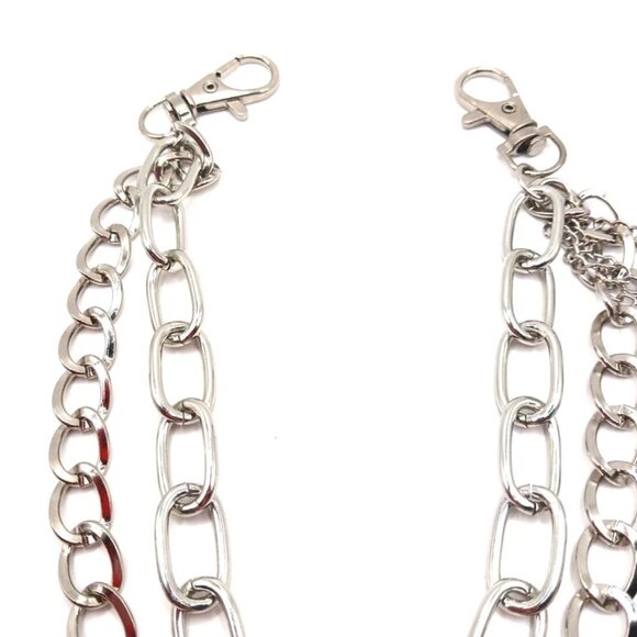 Triple Star Double Layer Pants Or Wallet Chain 13" Silver Tone - Picture 9 of 10
